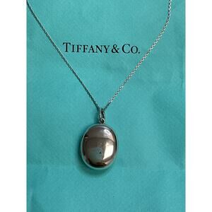 Authentic Tiffany & Co. Sterling Silver Open Oval Locket Pendant